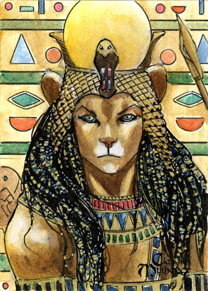 Sekhmet Sketch Card - Craig Yeung