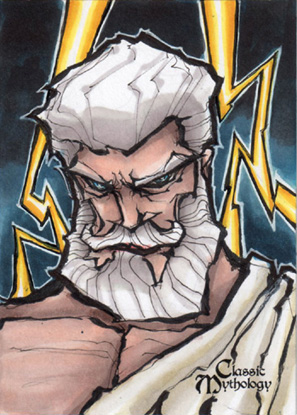 Zeus Sketch Card - Matthew J Fletcher