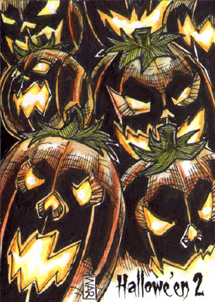 Hallowe'en 2 Sketch Card - William Allan Reyes 2