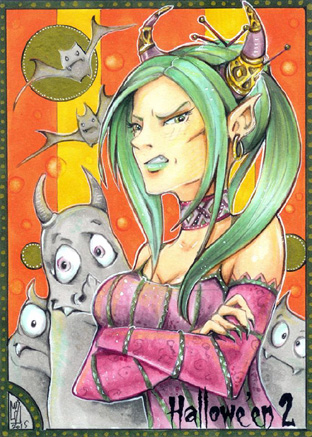 Hallowe'en 2 Sketch Card - Helga Wojik 2