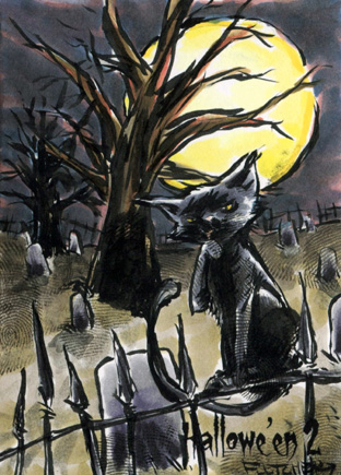 Hallowe'en 2 Sketch Card - Matthew J. Fletcher 2