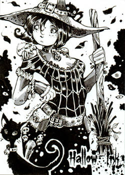 Hallow-Ink Sketch Card - Helga Wojik 3