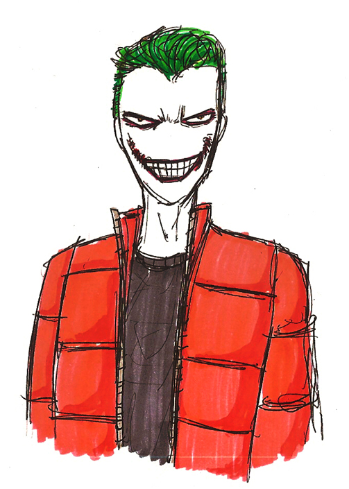 Joker with an orange jacket