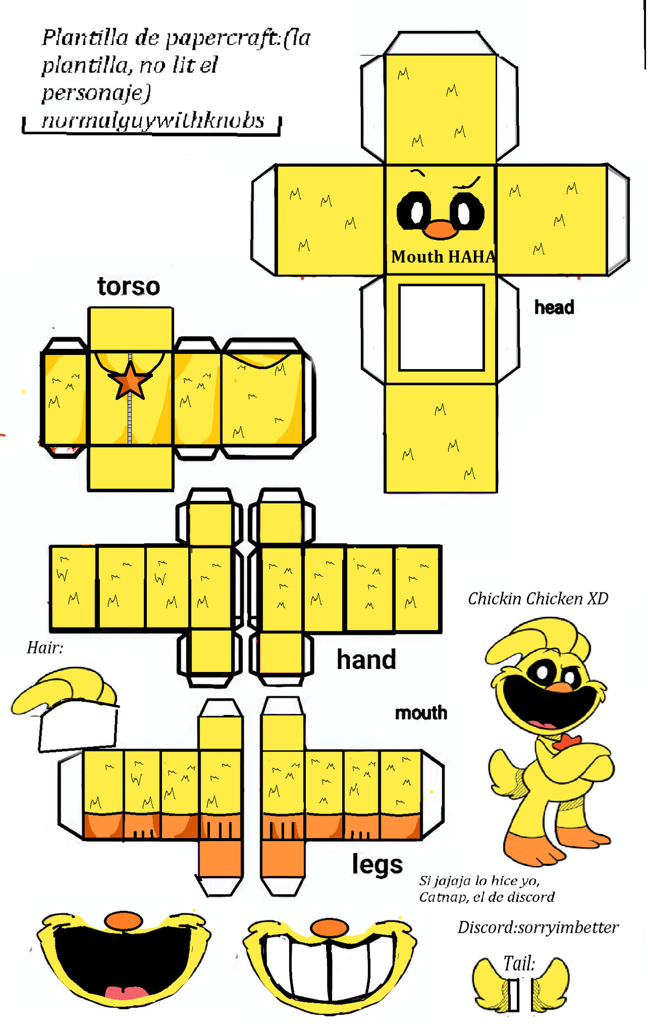 Papercraft Chickin Chicken by FanSmillingCritters on DeviantArt