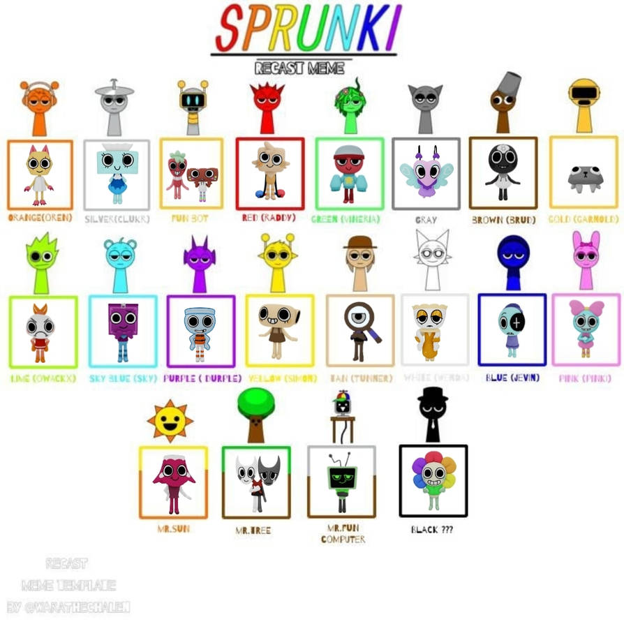 Sprunki Cast (Dandy's World Edition) by CatchTeeniepingLover on DeviantArt