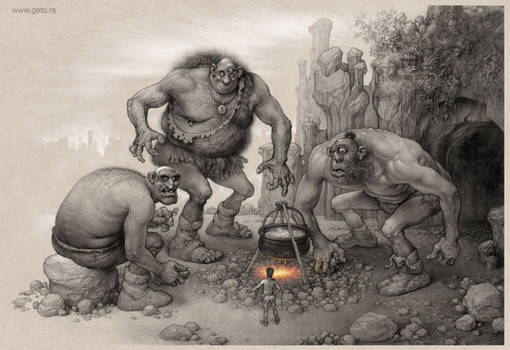 Giants from Serbian fairy tale Bash Tcelik