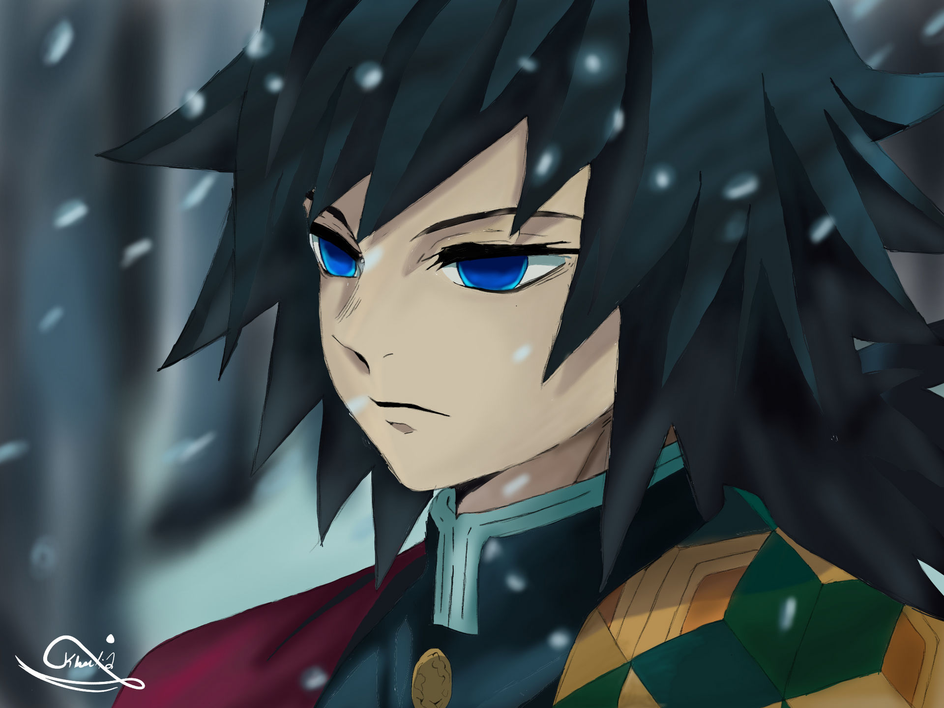 Demon slayer character, digital art. by Khalid-sam on DeviantArt