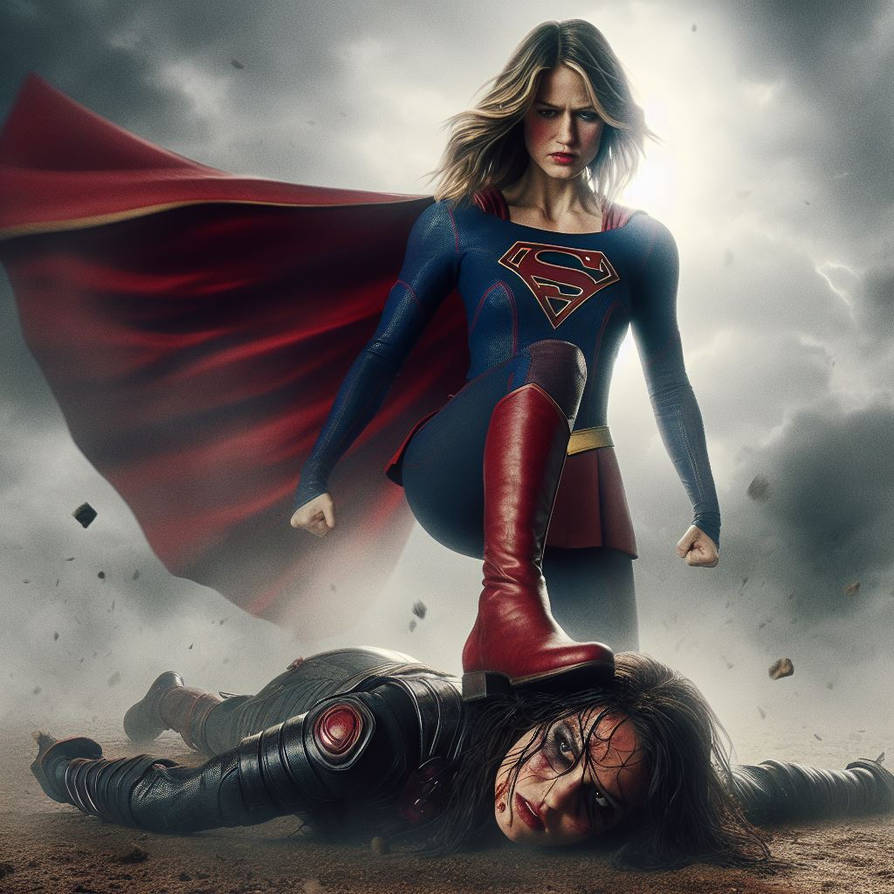 Supergirl vs Taskmaster by EmpressApril on DeviantArt
