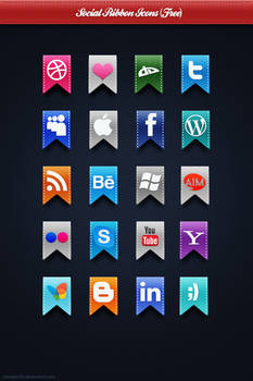 Social Ribbon Icons