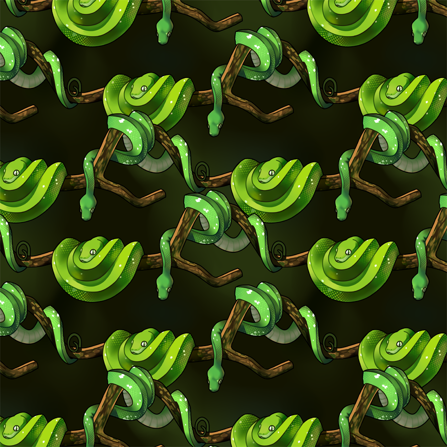 Green Tree Pythons by AkaPanuka on DeviantArt