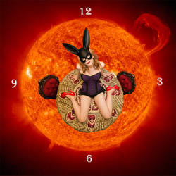 Sylwia in Wonderland- Down the Rabbit Hole- clock