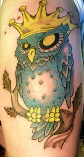 crowned owl tattoo