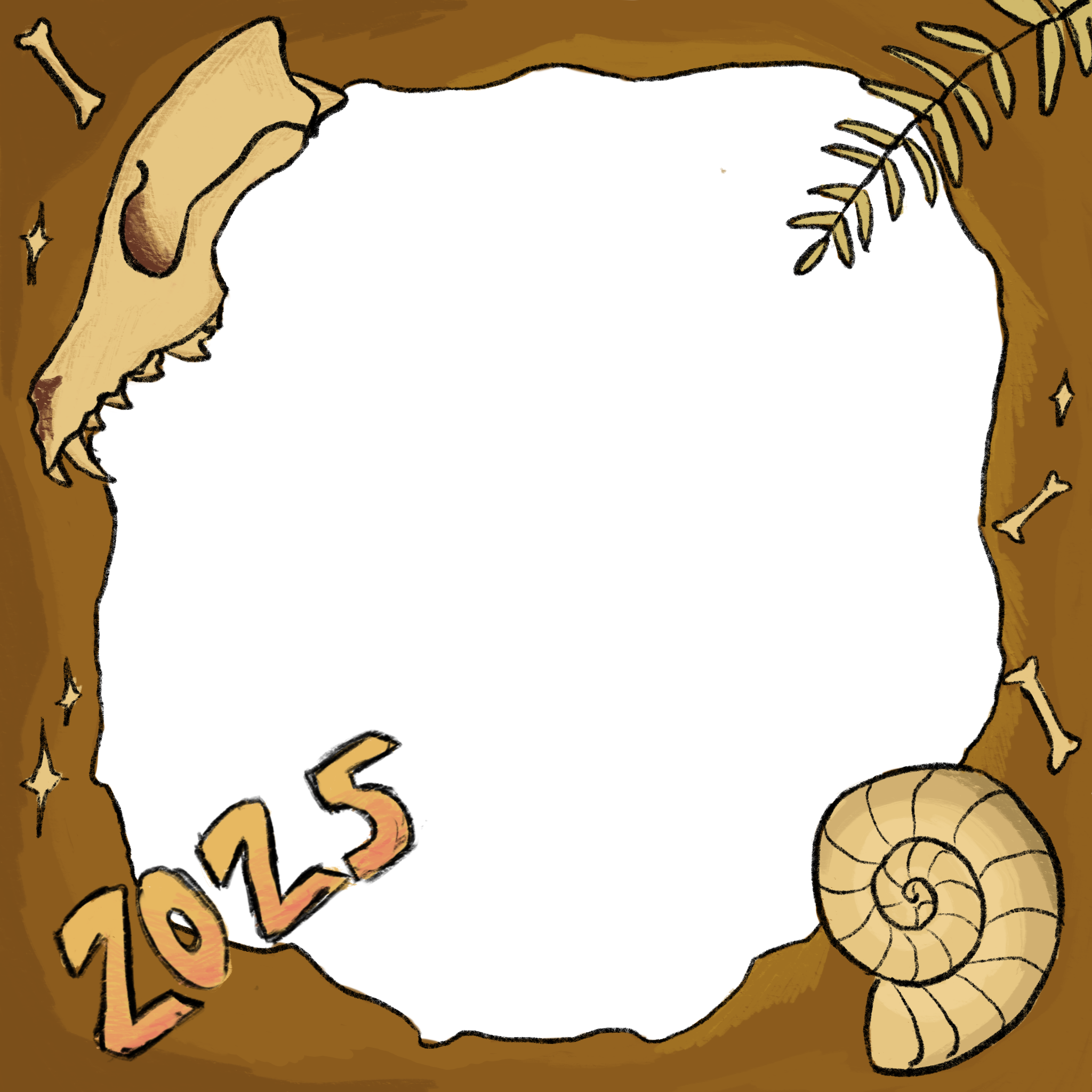 Artfight Fossils Border (Free to use w/credit) by SunnsetTheJackal on