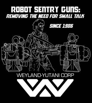 Aliens Ripley Sentry Guns t-shirt