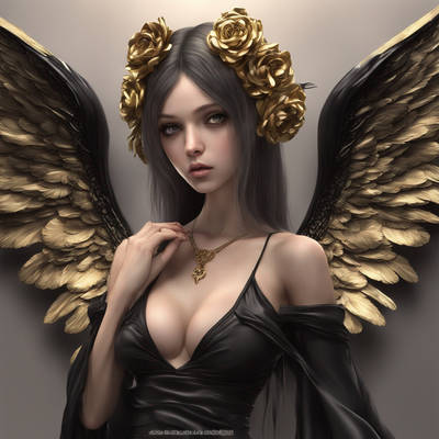 3D manga Reality al-art Roses and love and a black