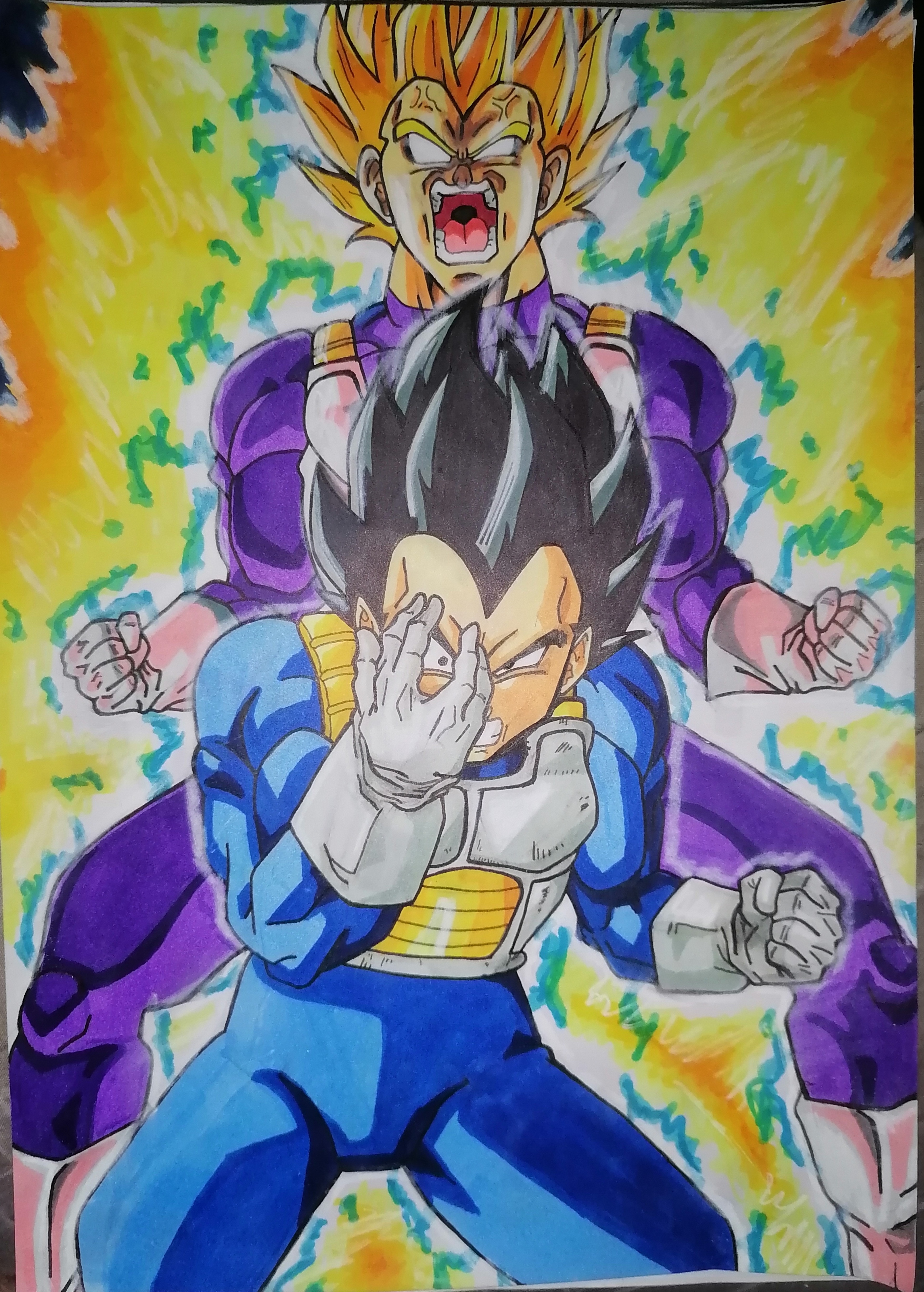 Desenho do vegeta super Saiyan-2