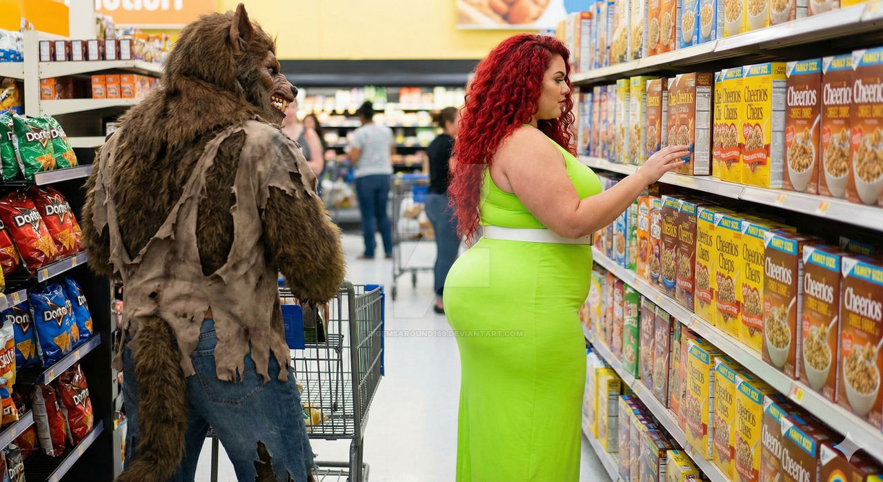 Pet Store Werewolf Photorealistic Grocery Shopping with a Werewolf by BIGemsAround169 on ...