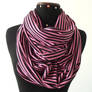 Infinity Scarf - Pink and Black stripes - Cotton J