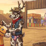 Buckly getting ready to help with the rodeo