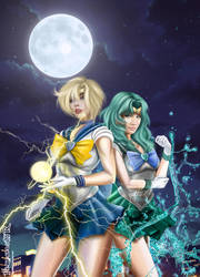 SAILOR URANUS AND NEPTUNE DIGITAL ART (COMISSON) by killbiro