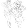 SAILOR VENUS AND JUPITER (LINEART)