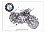 1952 BMW R68 Motorcycle pencil drawing. by ivantremblac
