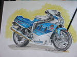 Suzuki GSXR 750 motorcycle drawing by ivantremblac