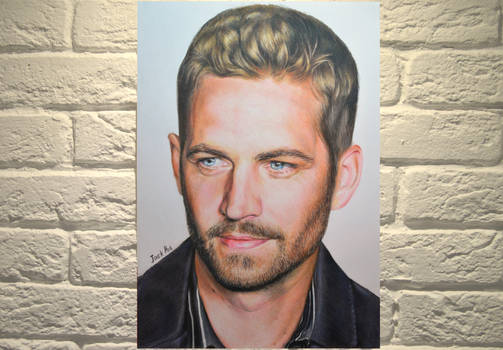 Colored pencil drawing of Paul Walker