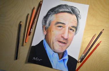 Colored pencil drawing of Robert De Niro