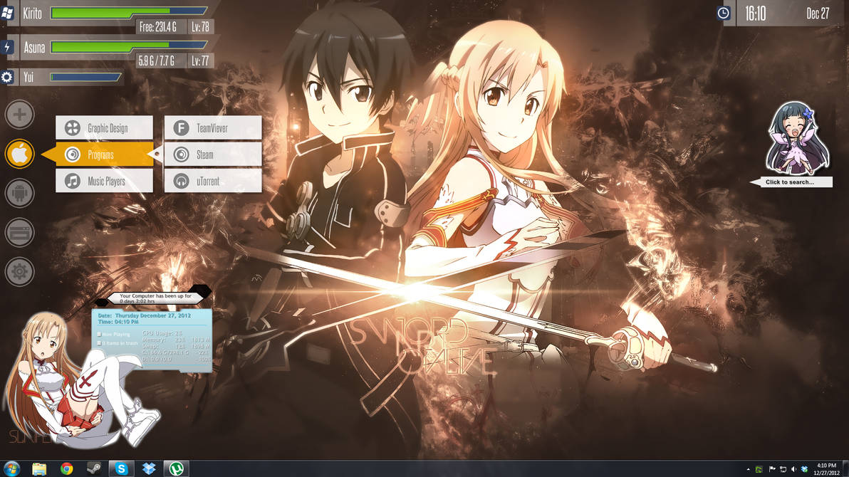 Sao Rainmeter Wallpaper By Skytotoro On Deviantart Sao Rainmeter Wallpaper By Skytotoro On Deviantart