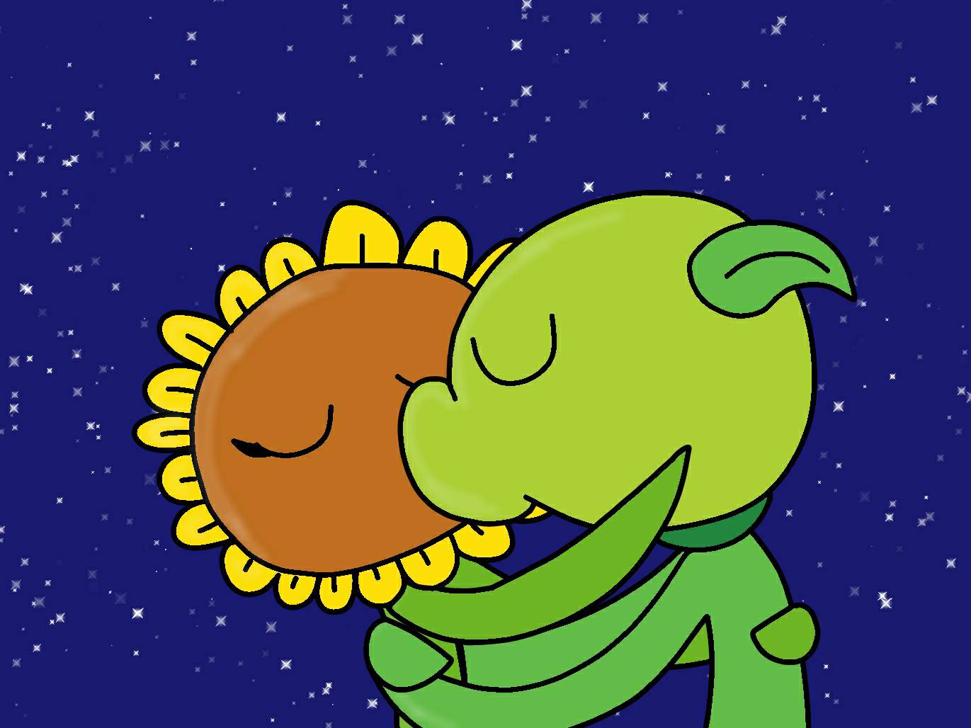 Peashooter x Sunflower Kissing by Jarnec on DeviantArt