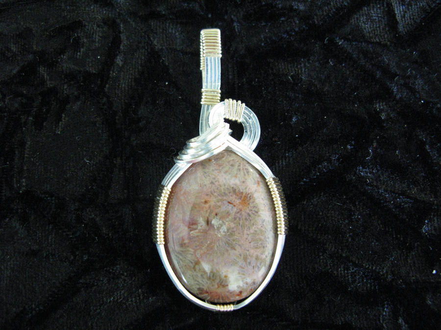 fossilized coral pendant