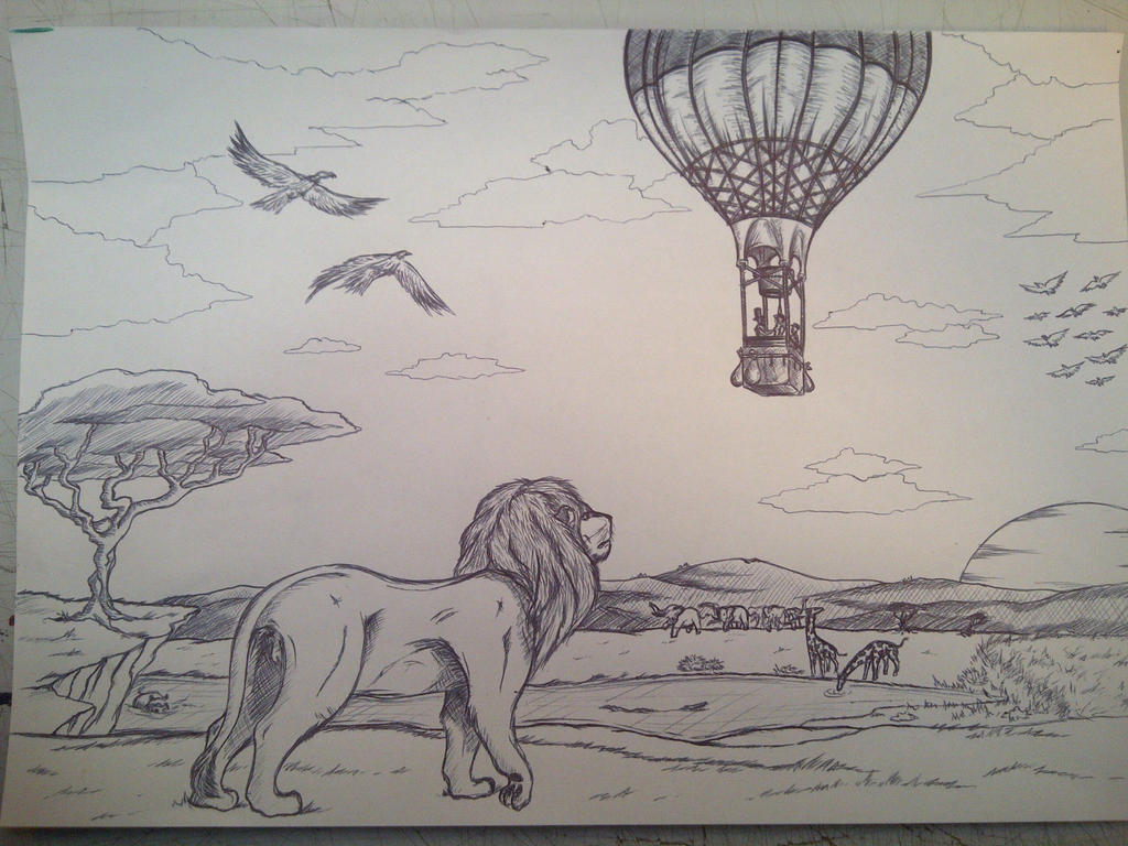 Illu Jules Verne - Cinq semaines en ballon by GRAPHAJJ on DeviantArt