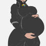 Pregnant Muslim woman wearing abaya