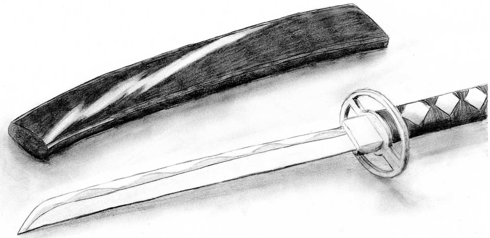 wakizashi sword drawing