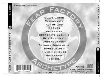 fear factory cd jewelcase back