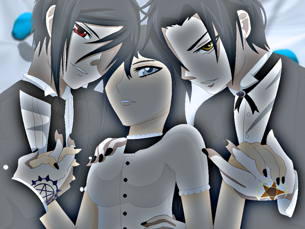 The three demons - Sebastian, Scarlett, and Claude