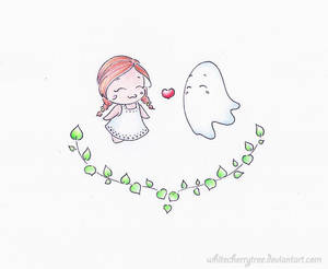 little girl and little ghost