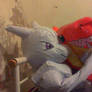 inflatable mewtwo and red dragon