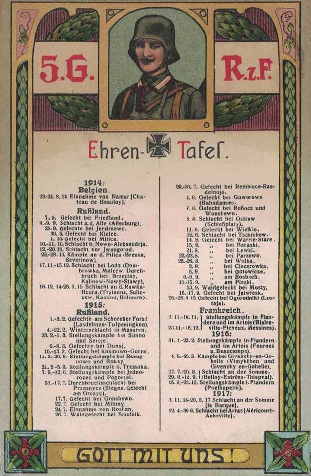 WW1 Post Card - 5. Garde-Regiment zu Fuss by 5GRzF on DeviantArt