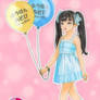 A girl next balloon