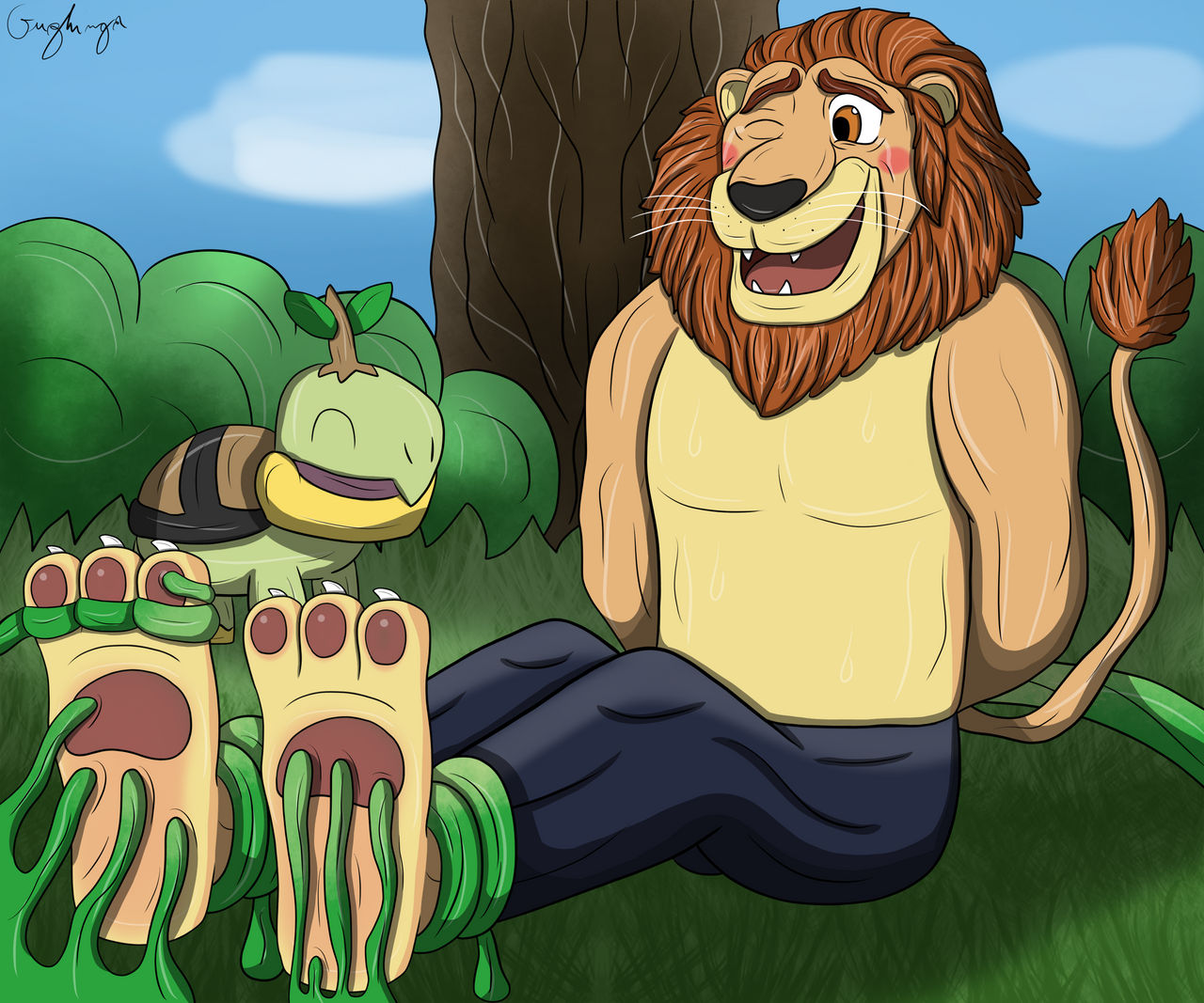 Leodore, big ticklish fluffy feet by gughinga on DeviantArt