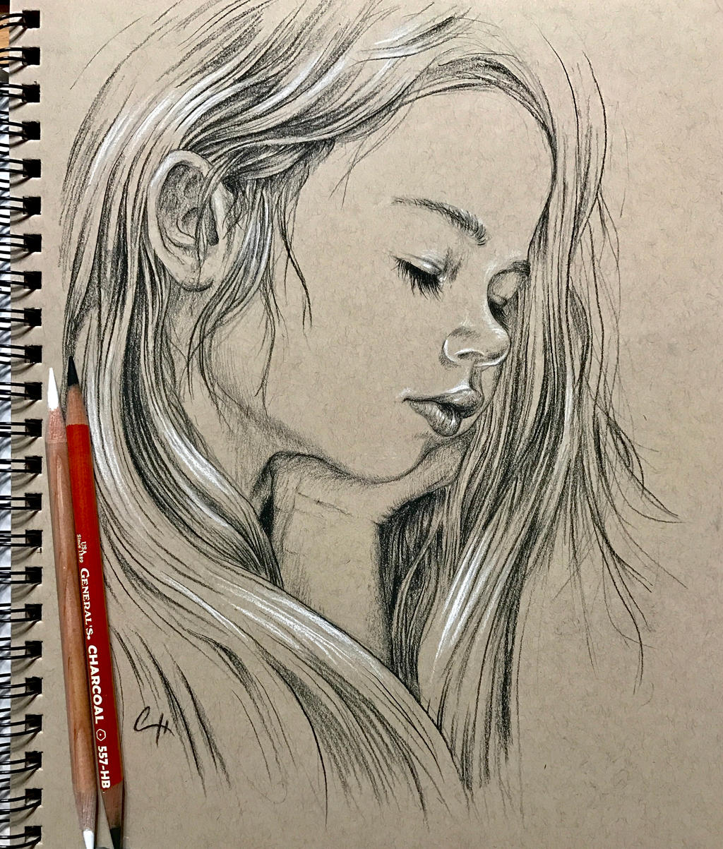 Drawing of a sleeping girl