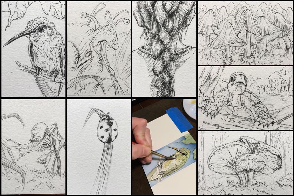 ATC / ACEO Art trading card (2.5x3.5) sketches