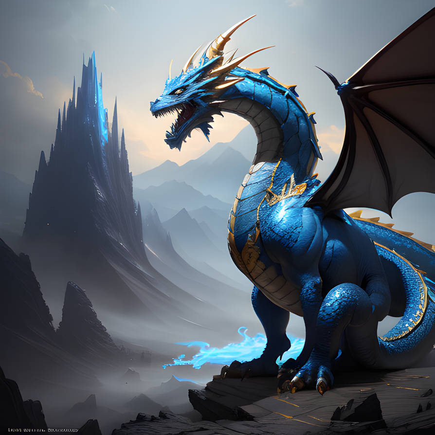 Ivad The Blue and Gold Dragon (Earth 5) by antwill1997 on DeviantArt