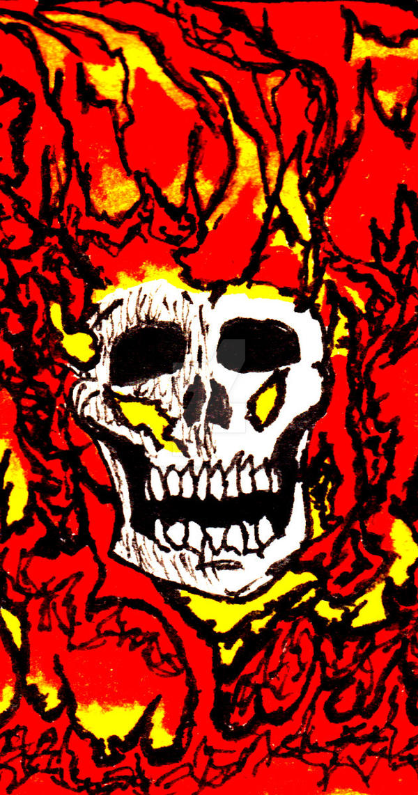 Flaming Skull by BladeAvenger on DeviantArt