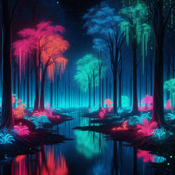 Neon Forest Glowing in the Dark