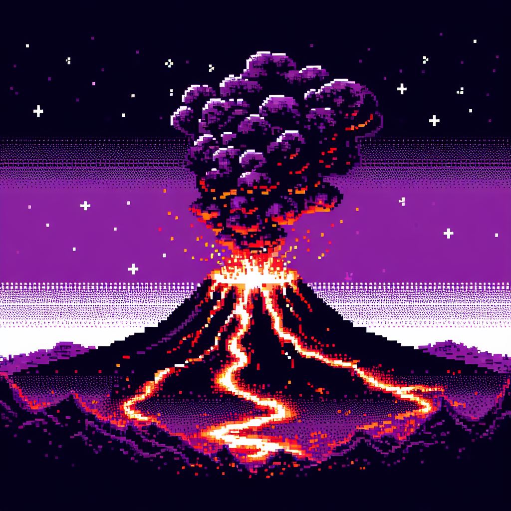 8-bit volcano eruption by JamesHosie1995 on DeviantArt