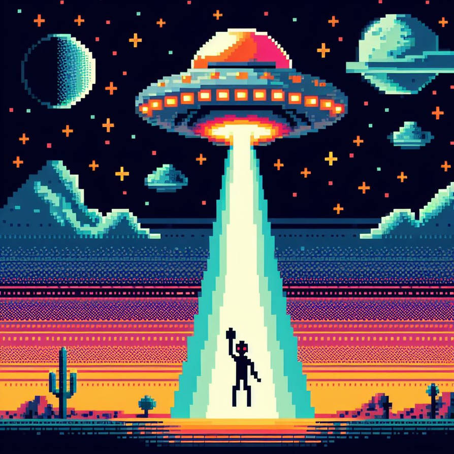 8-bit alien abduction by JamesHosie1995 on DeviantArt