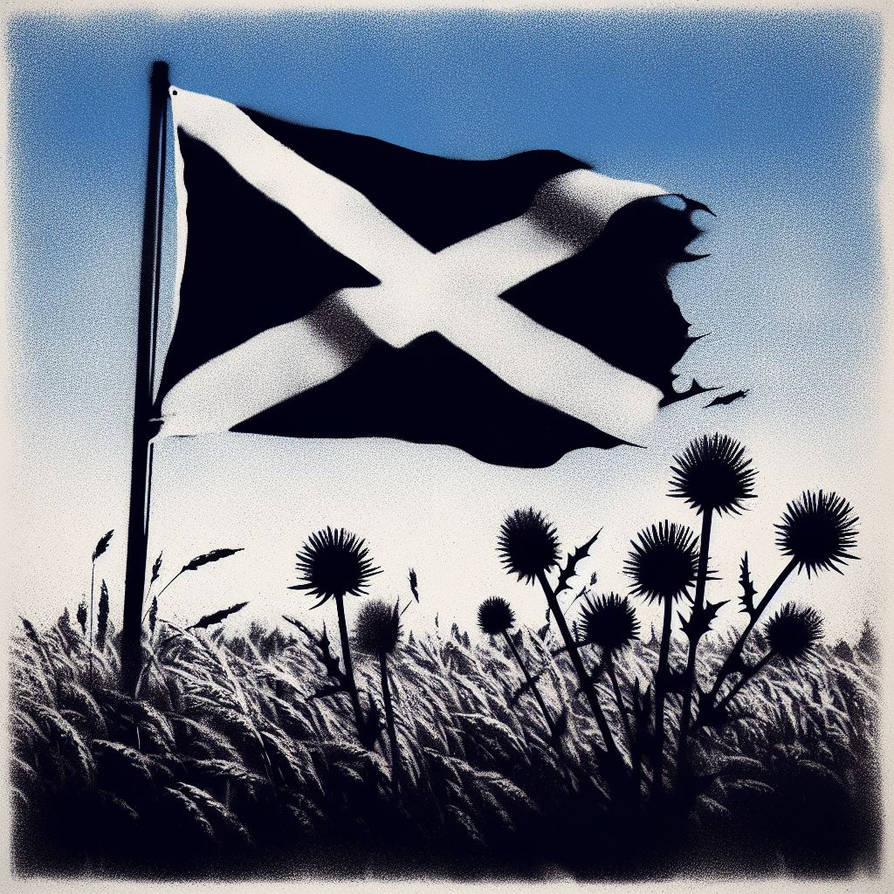 Saltire flag flying high above a field of thistles by JamesHosie1995 on ...